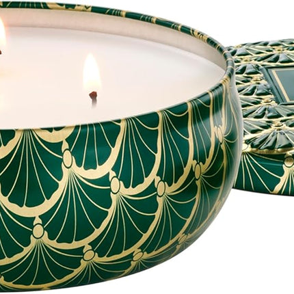 Voluspa Noble Fir Garland, 3 Wick Tin Candle, 12oz, 40 Hour Burn Time, Coconut Wax Candle for The Home, Poured in The USA