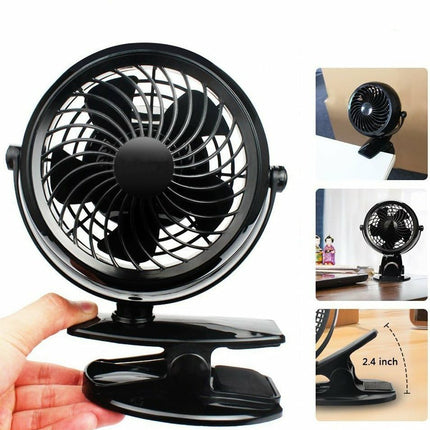 Gazeled Clip On Fan Battery Operated, 360° Rotation, With 8 Free Aa Batteries, Quiet Usb Or Battery Operated Fan, 5'' Portable