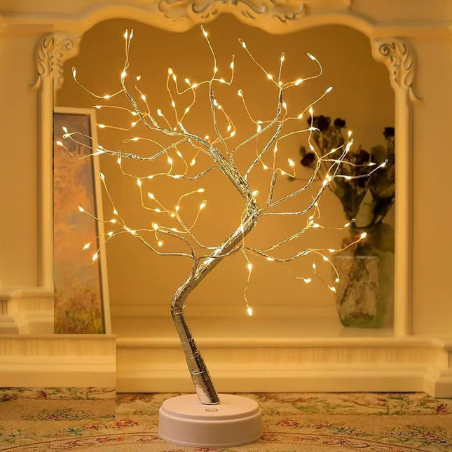 Fairy Light Spirit Tree,20" Tabletop Bonsai 108 LED Tree Light, USB or Battery Powered,Touch Sensor Switches,DIY Artificial Tree Lamp for Bedroom Desktop Christmas Room Decor (Warm White)