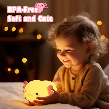 Axolotl s, Cute Axolotl Night Light for Kids, Animal Silicone Nursery Night Lamp, Cute Room Decor Night Light for Kids Girls Boys Birthday Christmas s