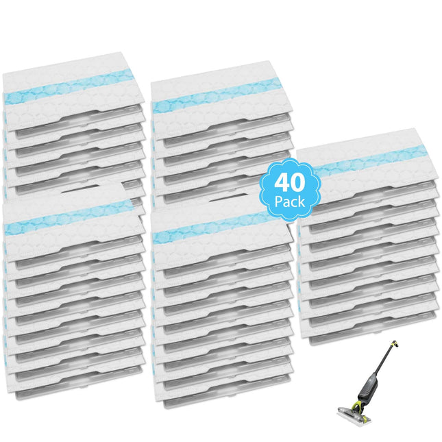 40 Pack Disposable Mop Pads Compatible With Shark Vacmop Vm252 Vm251 Vm200 Vm200C Vm190 Vm252C Qm250 Vm250 Vc205 Vacuum Mops Refills For All Hard Floors