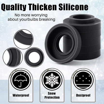 100 Pcs C9 Seal Ring Christmas Socket O-Ring Quick Connector Seals Protect C9 String Wire Strings with E17 Bases (Black)