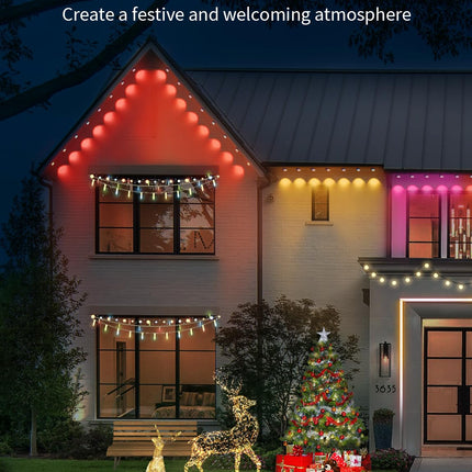 Permanent Outdoor Lights Pro,120ft Smart RGB+IC Outside Lights with 80 LEDs, IP65 Waterproof Eaves Lights for Christmas All Holiday Decorations, Work with Alexa, Google