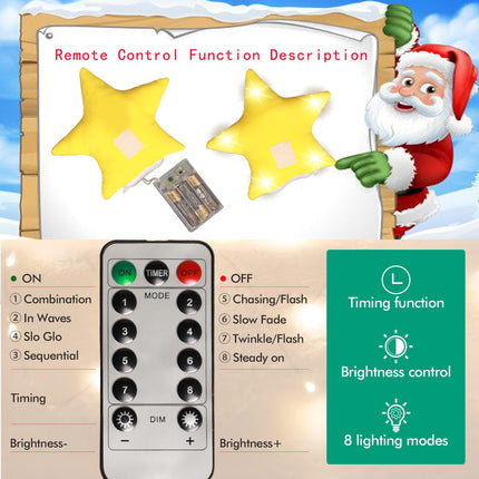 Christmas Tree Toppe Penguin Decorations with Lights，Christmas Penguin Embrace Tree Toppe with Lighted Star,Christmas Home Decor Curtain Tie Wine Bottle Decoration