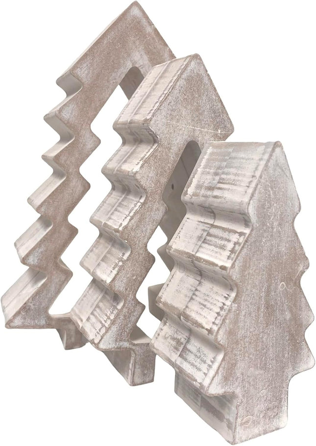 ReLIVE Wooden Block Nested Tree - Christmas Decoration - Collectible Figurine - Holiday Décor - Tabletop - Winter Decorations - Idea