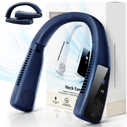 Ferrisa Portable Neck Fan Freedom Personal Neck CoolerPortable 3Speed Neck Fan, HandsFree Wearable Design, Lightweight, Cordless