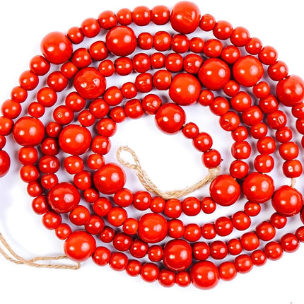 CraftMore Red Wood Bead Garland 6 Feet