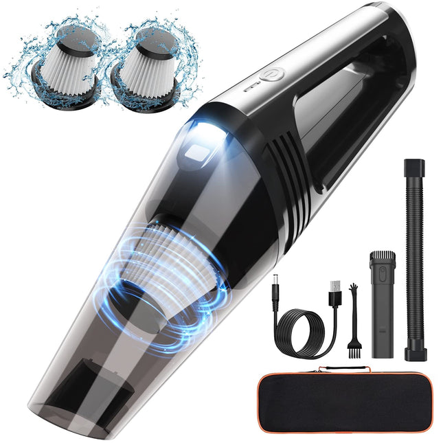 Handheld Vacuum Cordless Portable Mini Car Vacuum Cordless Rechargeable With 8000Pa Powerful Suction, Lightweight Car Hand Held Vacuum Cleaner With Led For Home, Office, Car Cleaning