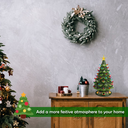 Ceramic Christmas Tree Replacement Light Bulb Set, 140Pcs Multicolor Ceramic Christmas Tree Replacement Bulbs Medium Twist Light Ornaments and 3Pcs Topper Stars for Ceramic Christmas Tree