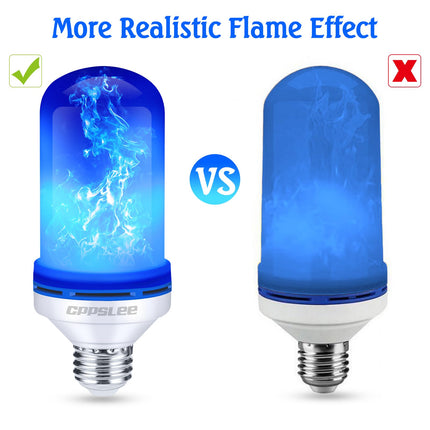 CPPSLEE LED Flame Light Bulbs, 4 Modes Flickering Light Bulbs, E26 Base Fire Flame Bulb, Christmas Decorations Outdoor Indoor, Christmas Light Bulbs (Blue, 4 Pack)