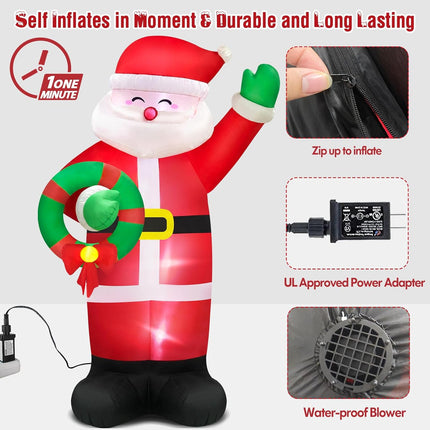Danxilu 12 FT Giant Inflatable Santa Christmas Outdoor Decorations, Huge Santa Claus Christmas Blow up Yard Decorations Built-in LED Lights Outside Waterproof Xmas Decor for Holiday Party Garden Lawn