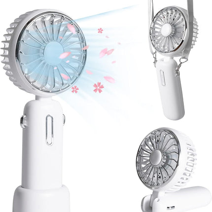 Portable Fan Neck Fan Desk Fan Hand Fan 3In1, 2000Mah Rechargeable Battery Operated Fan With Aromatherapy Tablet, Rotating Person