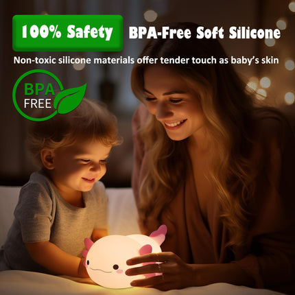 Axolotl s, Cute Axolotl Night Light for Kids, Animal Silicone Nursery Night Lamp, Cute Room Decor Night Light for Kids Girls Boys Birthday Christmas s