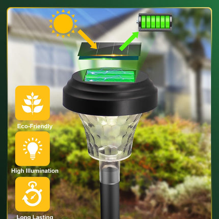 ROOR Ultra Bright Solar Lights 16 Pack, Outdoor Solar Pathway Lights, Warm White Yard Lights, IP67 Waterproof LED Garden Lights for Path Backyard Christmas Lawn Landscape Decorative