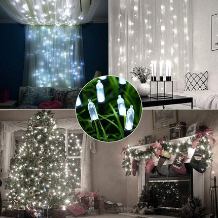 LYHOPE Battery Christmas Lights, 33ft 100 LED Christmas Lights Waterproof 8 Modes Battery Operated String Lights for Outdoor & Indoor, Xmas Tree, Wreaths, Holiday Decoration (Cool White)