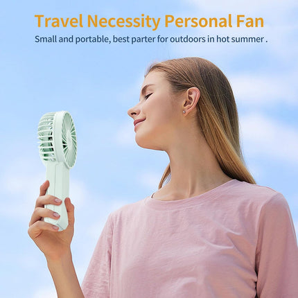 Handheld Fan Personal Portable Fan 3 Speed Adjustable Removable Lanyard Usb Recharging Battery Operated Small Desk Table Fan Make
