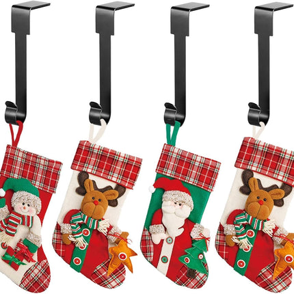 YUANQIAN Christmas Stocking Holders Mantel Hook Hangers Fireplace Hooks Hanger Christmas Stocking Hook Fireplace Hanger Grip for Christmas Party Decorations (Black)