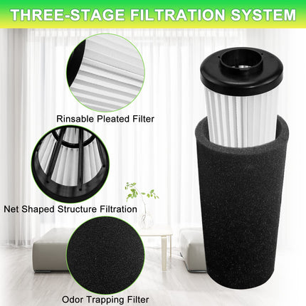 F112 Filter For Dirt Devil Endura Vacuum Parts Ud70187 Ud20120Nc Ud20124 Ud70167P Ud70171 Ud70186 Ud70174 Ud70161 Ud70181 Ud70355B, 4 Pack Odor Trapping Filter Replace Part Ad47936