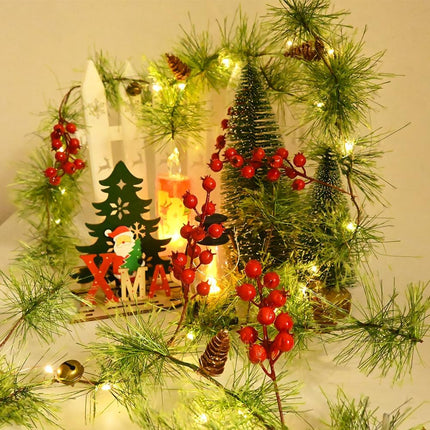 Christmas Garlands 6.56FT 30 LED Remote Garland with Lights Battery Operated Pine Garland with Artificial Greenery Garland Christmas Decorations Timer & 8 Flash Modes