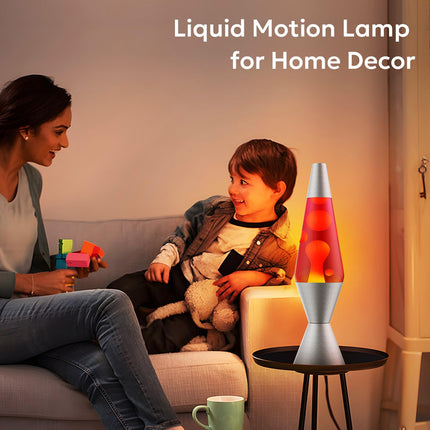 Purple Night Light for Kids and Adult 14.5 Inch Large Yellow Liquid Motion Lamps Giant Relaxing Night Light for Bedroom, Living Room, Kids Room, Hallway, Table Lamp for Christmas, Birthday, Party