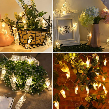 Twinkle Star 10 ft 20 LED Photo Clips String Lights Battery Operated Fairy String Lights with Clips for Hanging Pictures, Cards, Artwork