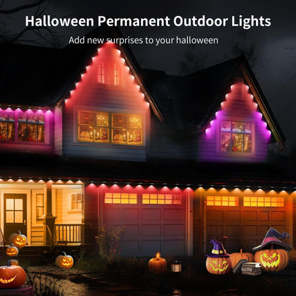 Permanent Outdoor Lights, 100FT LED Eaves Lights with 72 Smart RGB Outdoor Lights, with 75 DIY Scene Modes IP67 Waterproof, For Halloween Decorations, Christmas, Work with Alexa, Google Assistant
