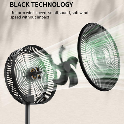 Easyacc 12'' Quiet Fans For Bedroom, Oscillating Standing Fan, 10000Mah Remote Control Foldable Rechargeable Fan For Home