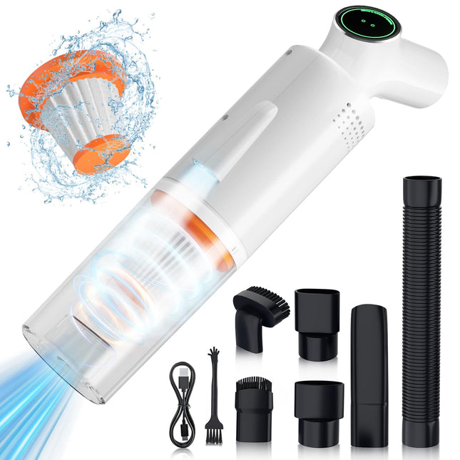 Handheld Vacuum Cordless, Car Vacuum Cleaner Large Capacity Portable Car Accessories, High Power Suction Rechargeable Vacuum Cleaner With 2 Filters For Car,Home,Travel, Rv Camper