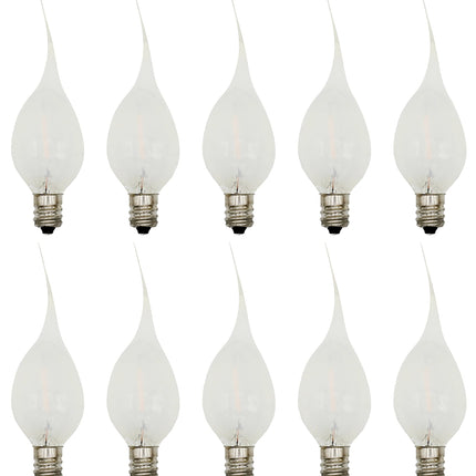 Creative Hobbies Silicone LED Night Light Bulbs, C7 Replacement Light Bulbs – 0.7W Equivalent to 4W 5W 6W 7W Incandescent, White Warm 2700K, Christmas String Lights, Electric Window Candles 10 Pack