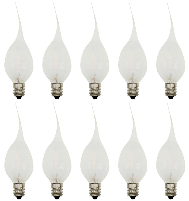 Creative Hobbies Silicone LED Night Light Bulbs, C7 Replacement Light Bulbs – 0.7W Equivalent to 4W 5W 6W 7W Incandescent, White Warm 2700K, Christmas String Lights, Electric Window Candles 10 Pack