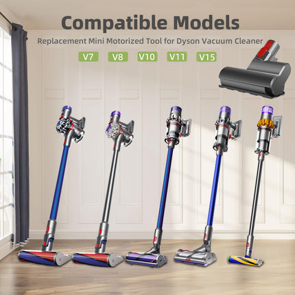 Mini Brush Head Tool For Dyson V7 V8 V10 V11 V15 Cordless Vacuum Cleaners, Vacuum Couth Mattress Upholstery Tool Head Parts