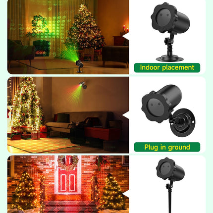 Christmas Projector Lights Outdoor, LED Christmas Lights, IP65 Waterproof Outdoor Christmas Decorations Lighting for Indoor Xmas Holiday Party Wedding Garden Patio