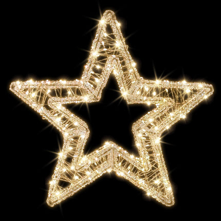 Christmas Acrylic Star Lights with Twinkle Lights, 320 LED Warm White Fairy Lights，Christmas Star Lights 15 Inches/Timer for Christmas Party Indoor Outdoor Holiday Decoration