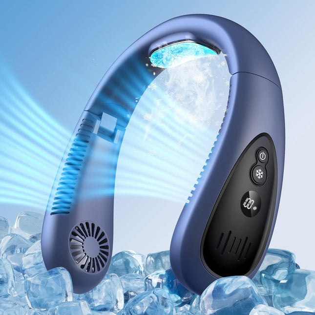 Neck Air Conditioner, 5000Mah Portable Neck Fan With Semiconductor Cooling Airflow Bladeless Usb Neck Fans With 3 Speeds