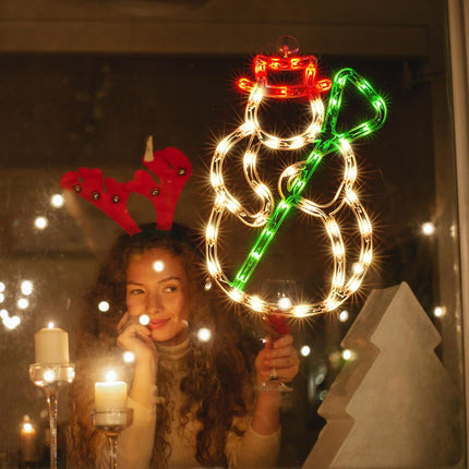 Christmas Window Silhouette Light Decorations Lighted Snowman Christmas Window Light for Christmas,Party,Home,Patio Lawn,Garden
