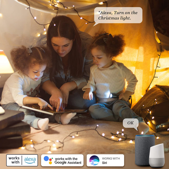 Smart Christmas String Lights, 131FT 400 RGB LEDs Christmas Lights Outdoor Indoor with 8 Lighting Modes, Fairy String Lights for 6-8ft Christmas Tree,IP44 Waterproof(2.4GHz)