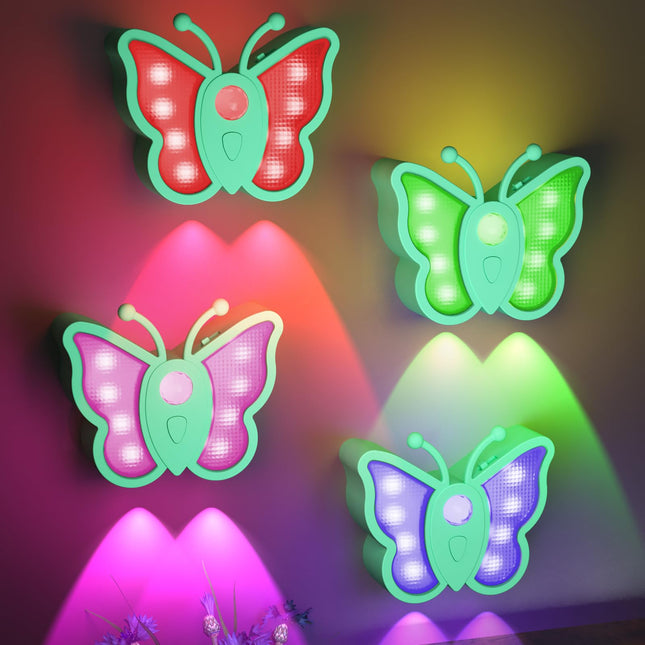 LOFTEK Butterfly Night Light for Kids - Motion Sensor Rechargeable LED Night Light, Color Changing Nightlight with Magnetic Stick-on Wall, Bathroom. Hallway, Bedroom, Home Decor for Christmas, Green4