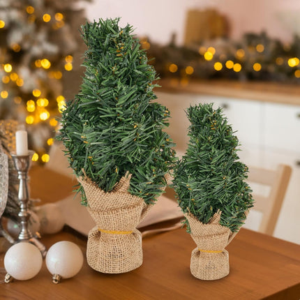 Mini Christmas Tree Tabletop Decoration PVC Cloth Xmas Party Ornament Desk Tree Home Holiday Party Decor(30cm)