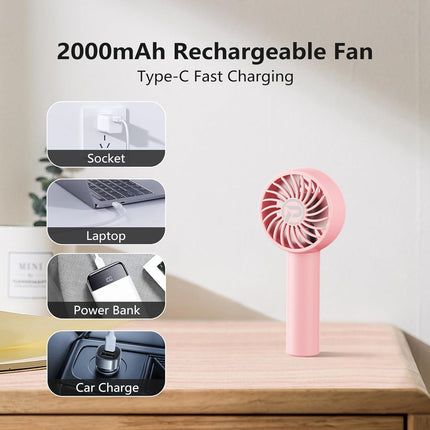 Mini Portable Fan, Battery Operated Personal Handheld Fan, 3 Speed Adjustable Usb Rechargeable Fan, Cute Design Powerful Eyelash