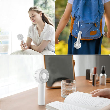 Mini Hand Held Fan, Dual Motors Powerful Portable Fan, 3 Speed Cute Design Small Personal Fan, Lightweight Makeup Usb Rechargeabl