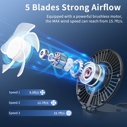 Handfan Portable Necklace Fan, Rechargeable Mini Personal Neck Fan, Hands Free Battery Operated Wearable Fan For Travel Outdoor