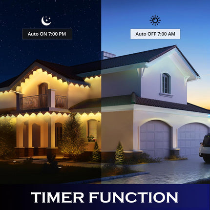 wowlite Permanent Outdoor Lights, 100FT Smart RGB Outdoor Lights with 63 Scene Modes, Waterproof Outside Decoration Lights with 72 LED Eaves Lights for Halloween Christmas Party Holiday