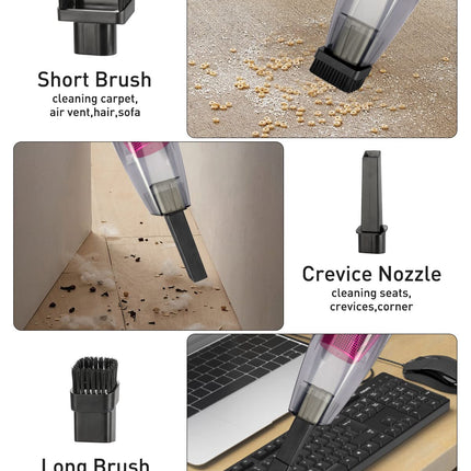 Sendowtek Handheld Vacuum Cordless For Car, Rechargeable Vacuum Hoover 9000Pa Batterypowered Hand Held Vacuuming Hoover Portable Cleaner Car Vac For Home Pet Office