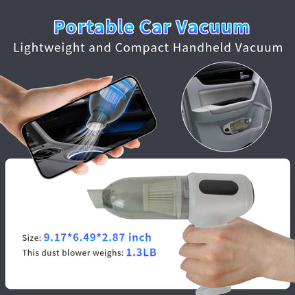 Handheld Car Vacuum Cleaner, 12000Pa Mini Vacuum Cleaner Cordless With Brushless Motor, 4 In 1 Rechargeable High Power Portable Car Vacuum For Car,Office And Home Cleaning Grey