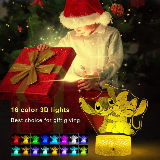 Stitch Night Light,Stitch Lamp with Remote & Smart Touch 16 Colors Changing Dimmable Anime Table Lamp, as Perfect Birthday Xmas Stitch s for Boys and Girls