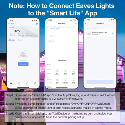 Smart Permanent Outdoor Lights for House, 50ft RGB+IC Permanent Christmas Lights outdoor, IP67 Waterproof with 54 Scene, for Halloween Christmas All Holiday Decor, Work with Alexa, Google Assistant