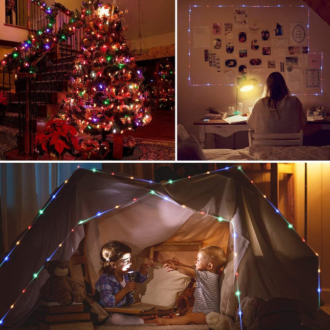 10M/32Ft 100LED Rope Lights, USB Powered Christmas Lights outdoor, 12 Modes String Lights Outdoor with Remote Control & Timer, Waterproof LED Fairy Lights for Indoor Outdoor Decor,Wedding Decoration