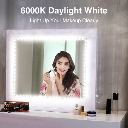 Onforu LED Light Strip,16.4ft Dimmable LED Tape Light, 6000K Daylight White Strip Lighting, 300 LEDs Flexible Vanity Mirror Light, 5M 12V Ribbon Rope Light for Bedroom, Under Cabinet,Kitchen