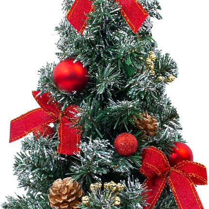 Tabletop Mini Christmas Tree, 15.74" Artificial Christmas Tree Miniature Pine Christmas Tree Perfect for Christmas Decorations, Home, Kitchen, Dining Table（Red）