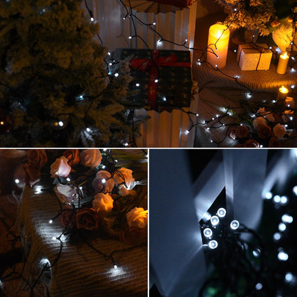 2 Pack 240 Led Outdoor String Lights Solar Total 110FT Solar String Lights Outdoor Waterproof with 8 Mode - solar powered christmas lights outdoor for Tree Patio Christmas Decoration Cool White
